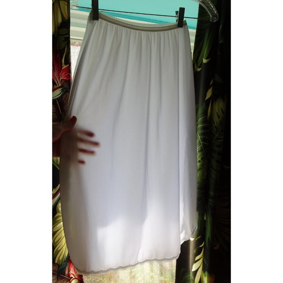Vintage White Shadowline Half Slip S pinup retro undergarment lace slip skirt - Picture 9 of 10